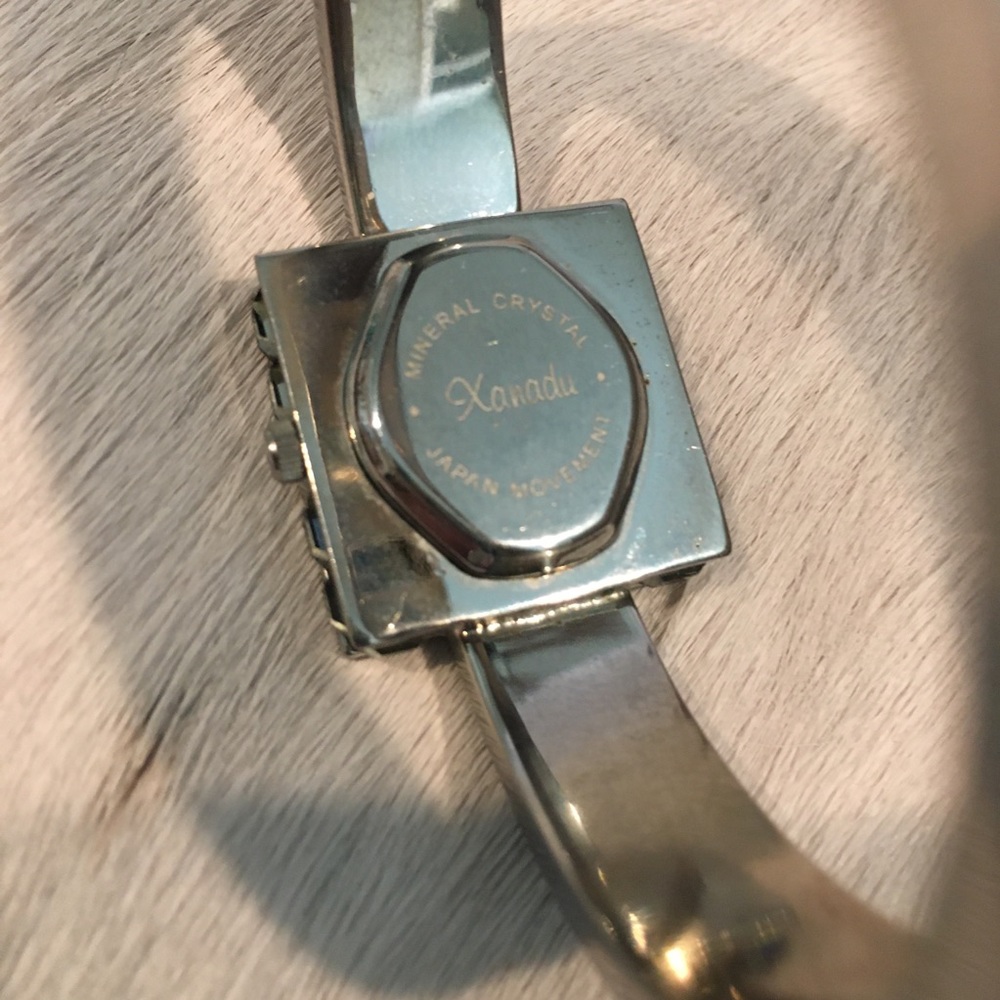 Hinged Pewter Rhinestone Watch - Picture 4 of 7